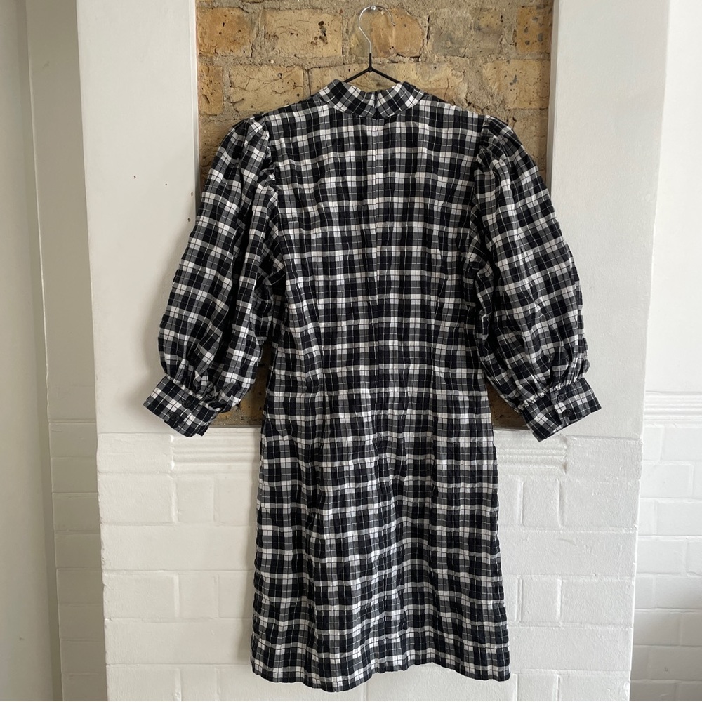 GANNI Charron Mini Dress - Seersucker Check - Picture 7 of 8